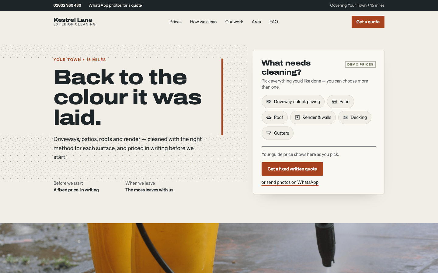 Exterior Cleaning Kit — template screenshot