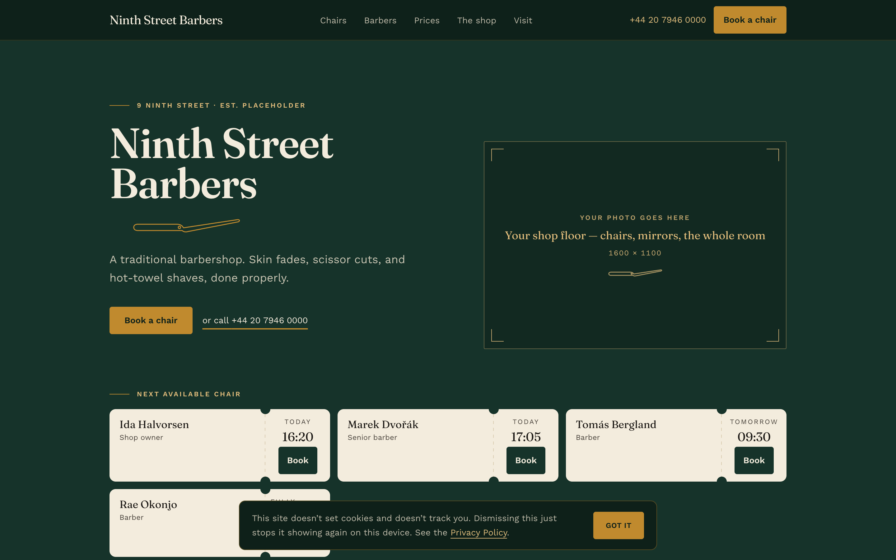 Barbershop Kit — template screenshot