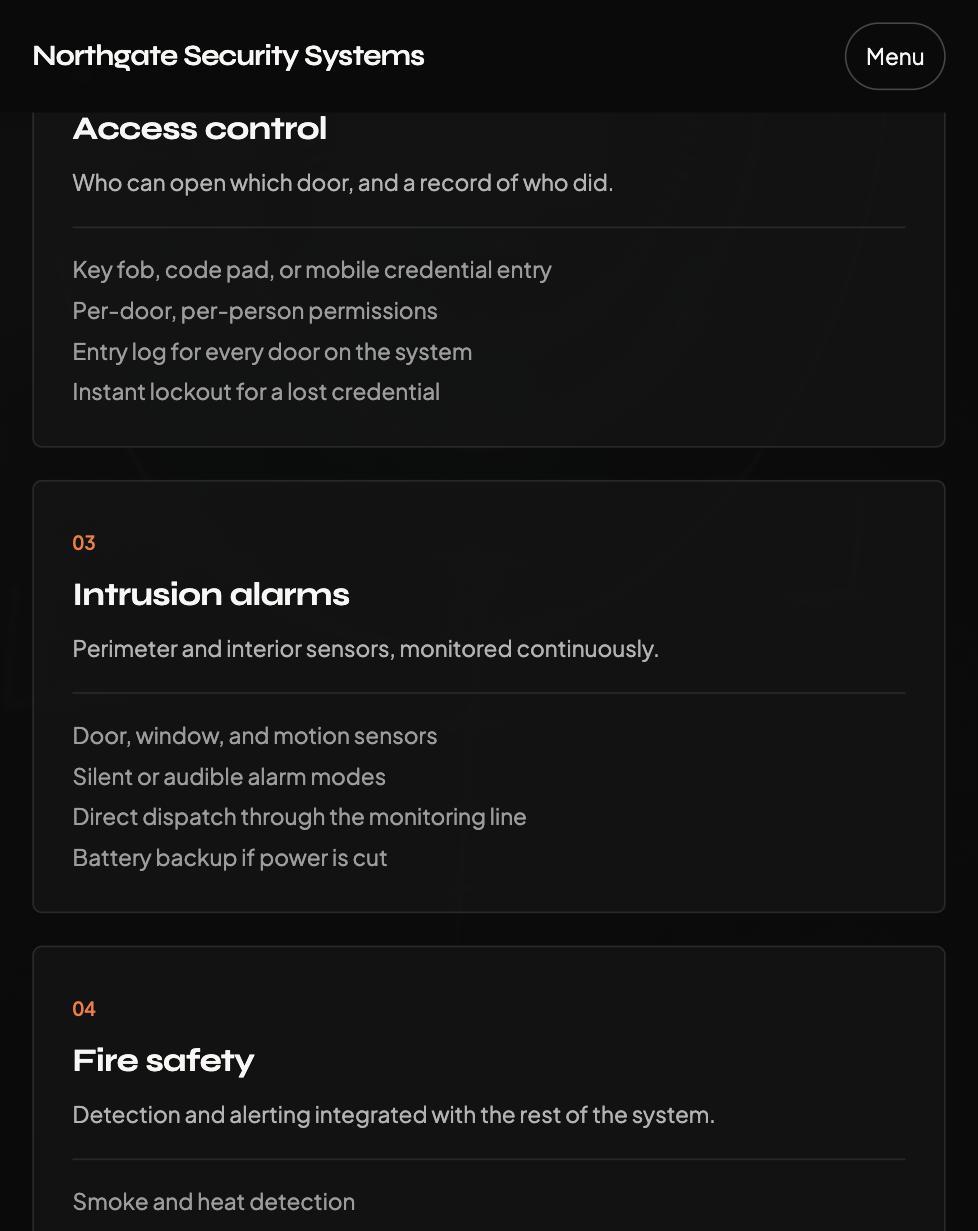 Security Systems Kit — full page screenshot